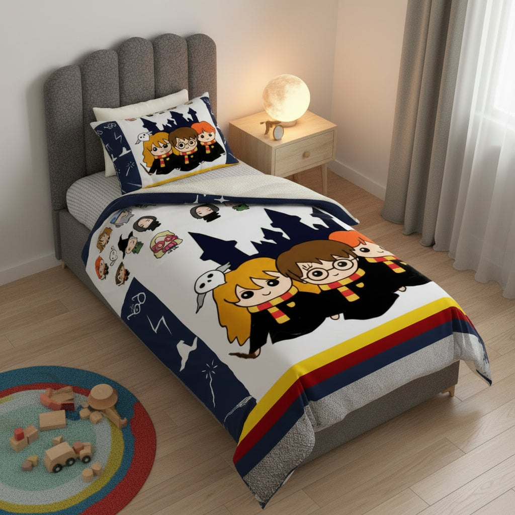 Edredón infantil diseño Harry Potter para cama sencilla