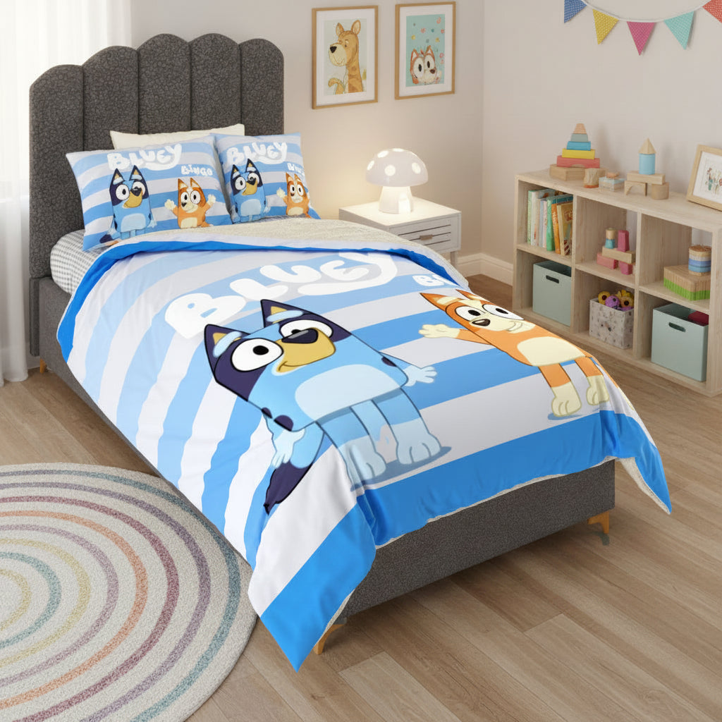 Edredón infantil diseño Perritos animados para cama sencilla
