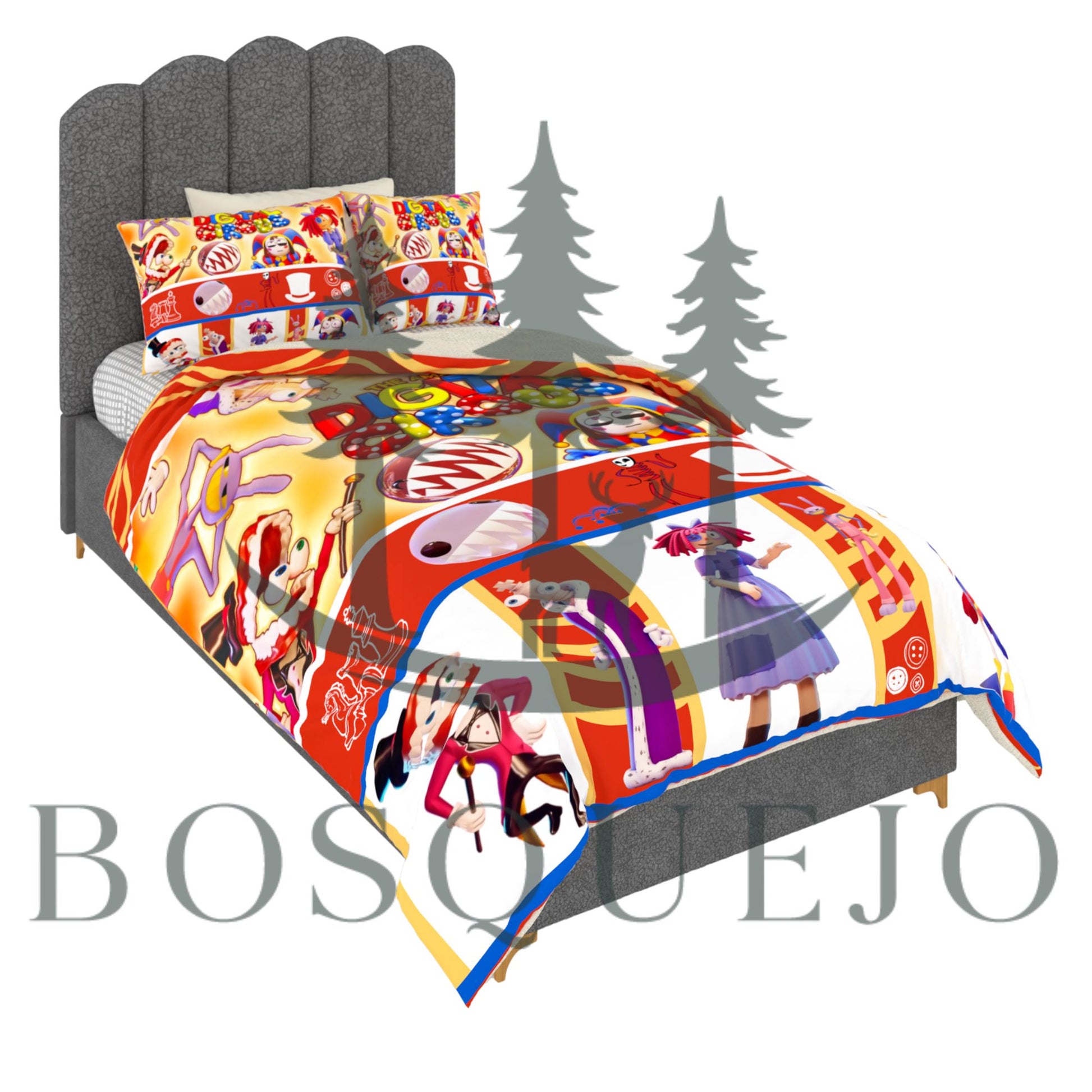 Edredón infantil diseño Circo Digital para cama sencilla