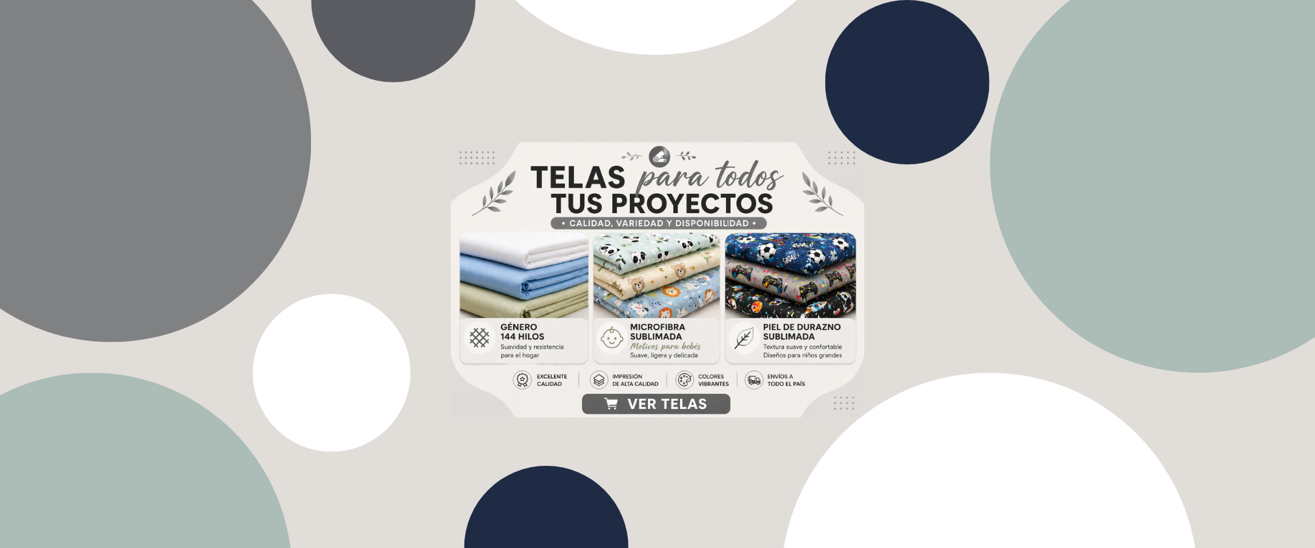 Banner telas para confección y sublimación - Bosquejo Textil