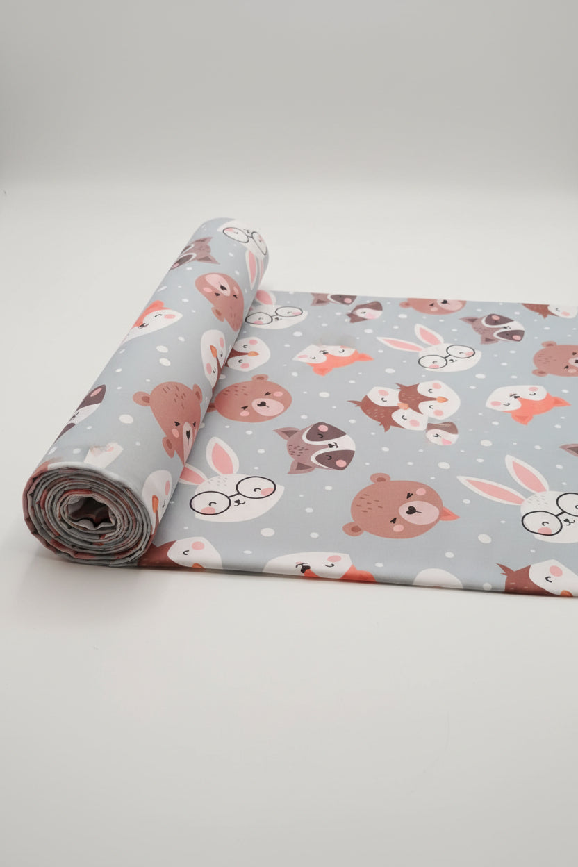 Tela Genero Estampado Animalitos – 1.80m Ancho | Tela Suave ideal para sabanas 🛏️ X METRO